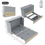Mobile Wall Bed 140x200cm with Drawers & USB, Grey