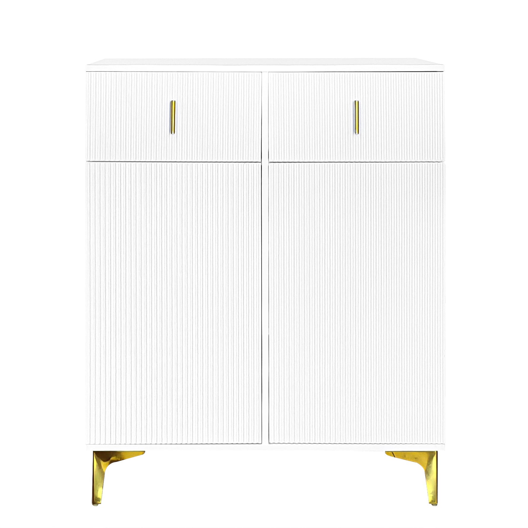 Sideboard, Adjustable Shelves with Drawers, White