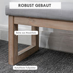 Footstool upholstered with wooden legs, 68x38x42 cm, grey