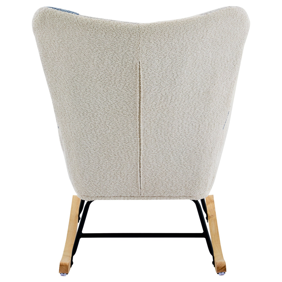 Rocking Recliner with Footstool and Upholstered Armchair, Patchwork Houndstooth Pattern