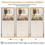 3-in-1 Dressing Table Set, Open Mirror 3 Drawers Compact W60cm, Clear Glass Top