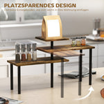 Kitchen Shelf, Rotating 3-Level Microwave Rack, Industrial Standing Metal