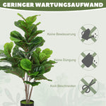 Artificial Fiddle Leaf Fig Tree 110cm, Plastic