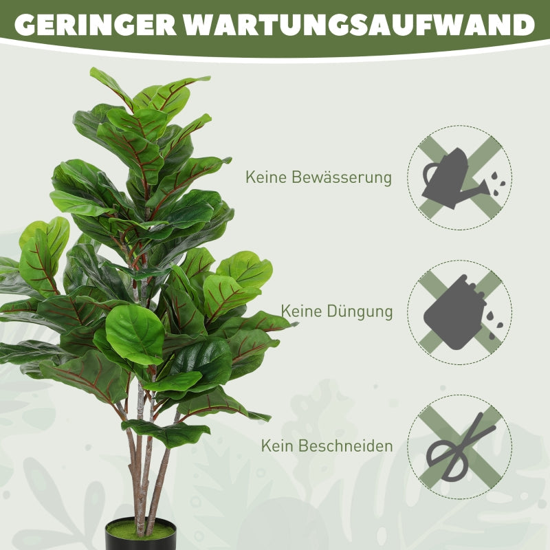 Artificial Fiddle Leaf Fig Tree 110cm, Plastic