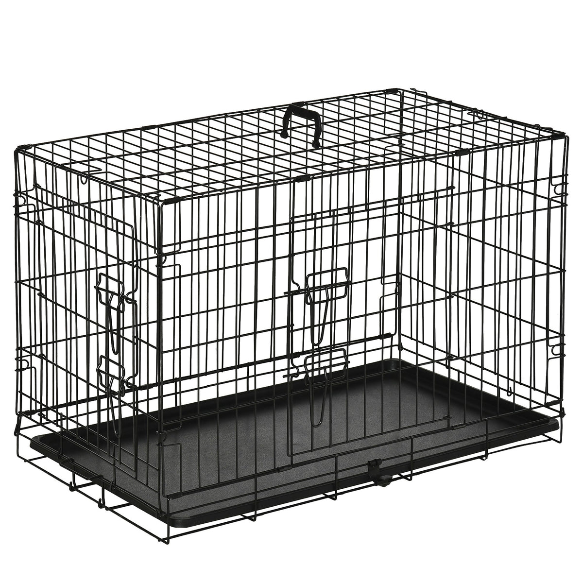 Dog Crate Transport Box, Foldable Metal, Black