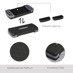 Step Board Aerobic, 2-Level Adjustable, Black Grey