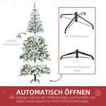 Artificial Christmas Tree - Snow Effect Hinged, Green/White