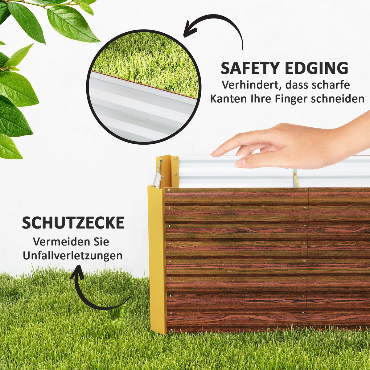 Raised Garden Beds Set of 2 Planters Weatherproof 120x60x60cm Galvanized Steel