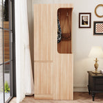Wardrobe 70x40x170cm Drawers Single Door Open Storage - Wood Color