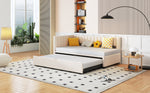 Sofa Bed, L-shaped Pull-out 90/180*200cm, Velvet Beige