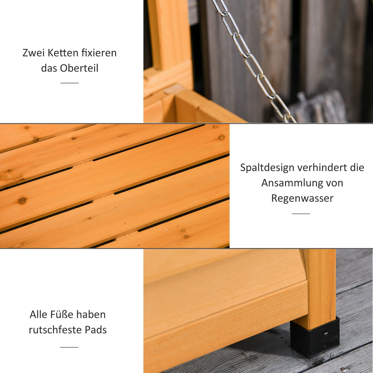 Garden Shed Tool Storage Cabinet Water-Resistant Durable Large Capacity 127x56x60cm Fir Wood Yellow