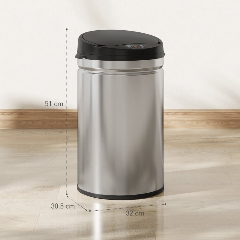 Sensor Waste Bin 30L, Soft-Close, Touchless, Stainless Steel