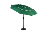 Outdoor Umbrella Double Sided Rectangular 14.8 Ft Large Crank - Dark Green (No Base)