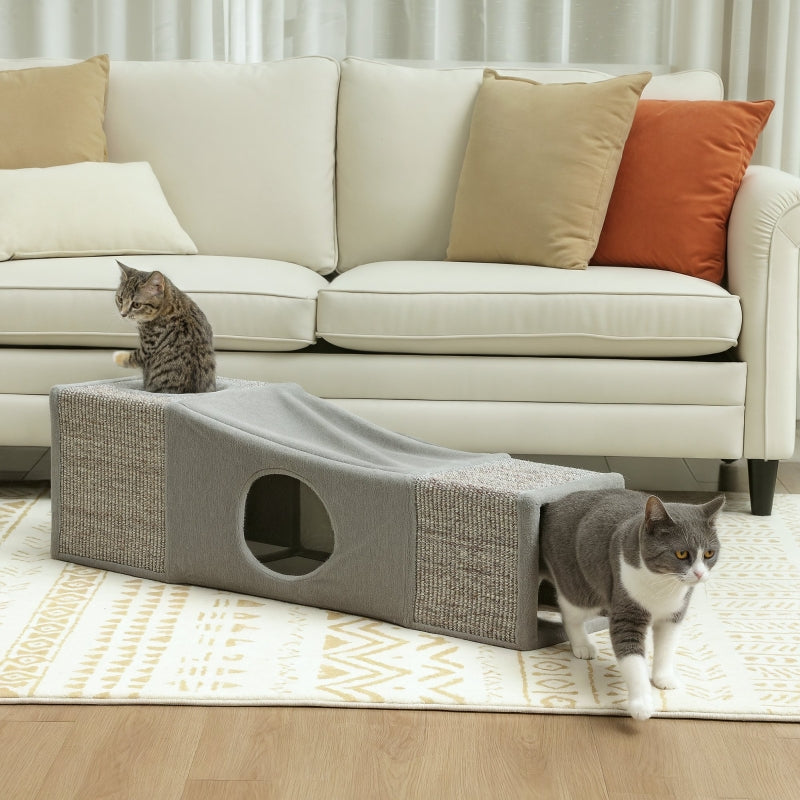 Cat Tunnel, Foldable Sisal Play, Brown+Gray