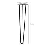 Table Legs, 4 pcs Steel Fork Design, Black