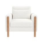 Armchair, Thick Cushion & Soft Upholstery, White