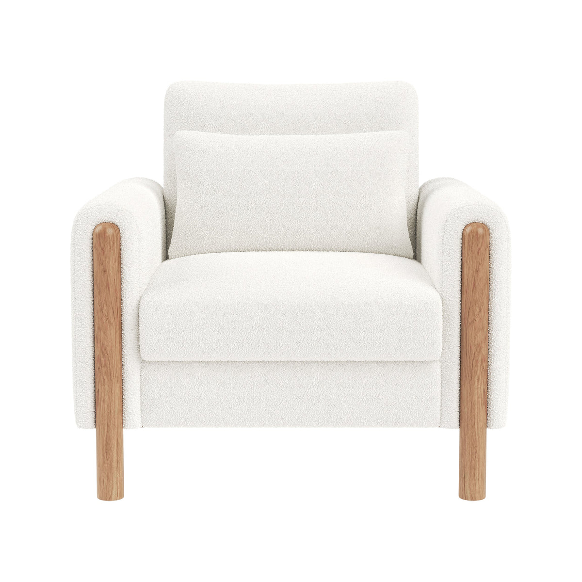 Armchair, Thick Cushion & Soft Upholstery, White