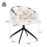 Velvet Swivel Chairs (2 Pcs) 360° Rotatable Ergonomic - Beige