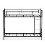Bunk Bed 90x190cm Loft Bed with Ladder & Railing - Black Iron