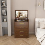 3-in-1 Dressing Table Set with 3 Drawers & Mirror, Clear Glass