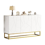 Sideboard, Modern Buffet Cabinet with 4 Compartments, 130 cm Wide, High-Gloss
