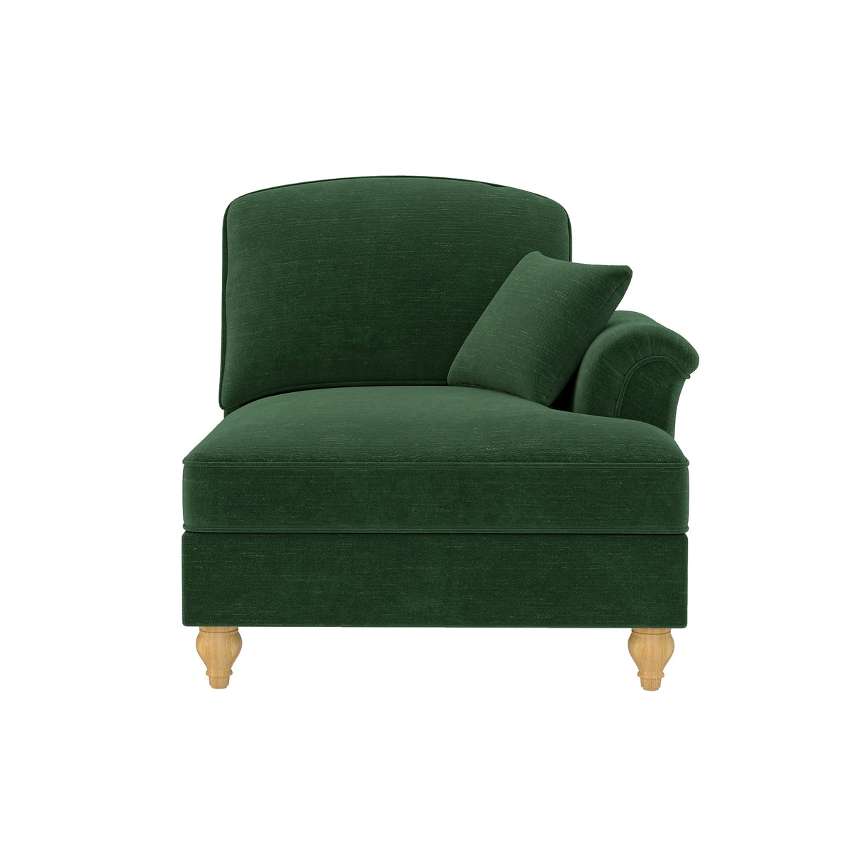 Windsor Cloud Sofa with Removable Ruffle Skirt and Cushion, Chenille Green