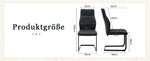 Dining Chair Set of 2 with High Backrest and Diamond Pattern, Black Metal Frame and PU Leather