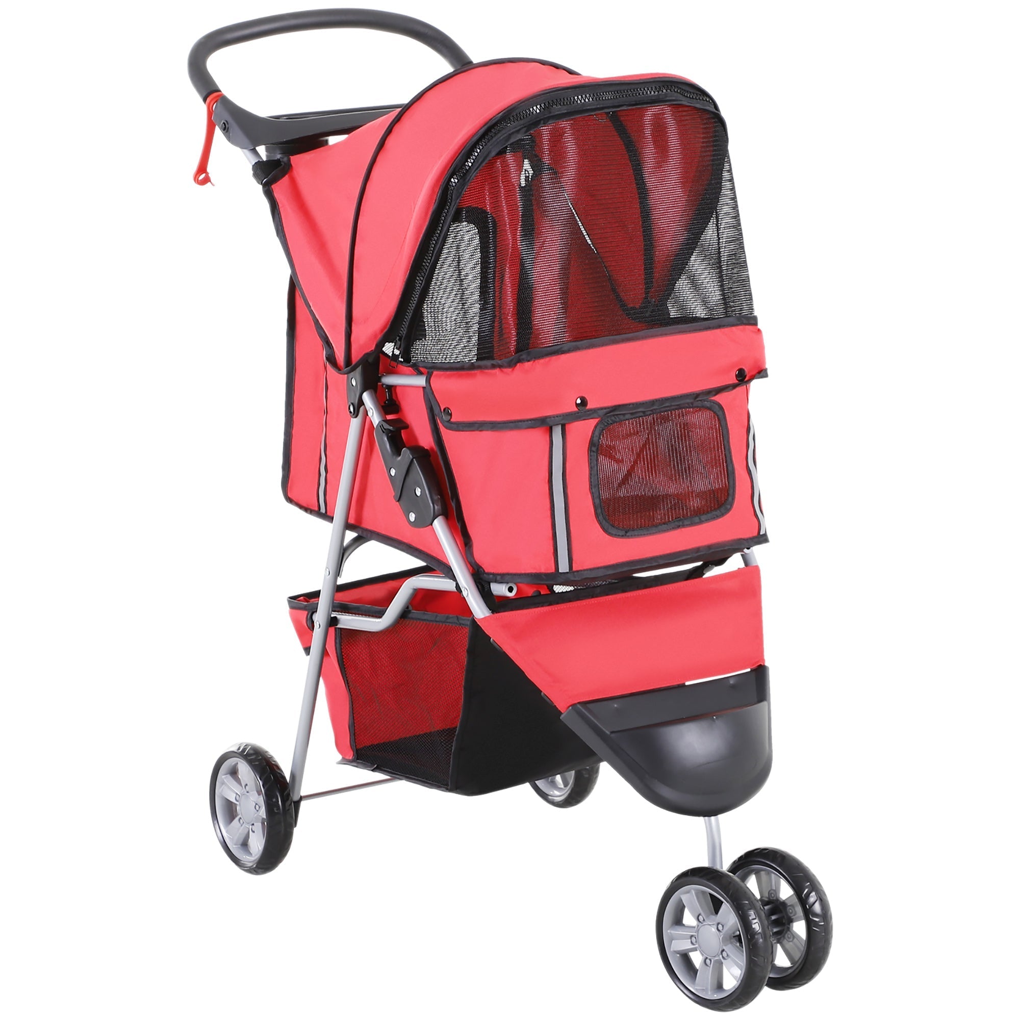 Dog Stroller, Lightweight & Foldable, Red