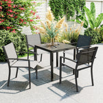 Garden Table Aluminum 73x73cm Weatherproof 4-Person Black