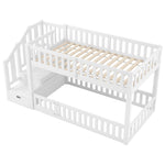 Bunk Bed with Storage Ladder, 90x200cm, White
