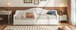 Upholstered Daybed, 90x200 LED Storage, Beige