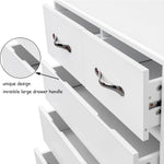Side Table Six Drawer, White
