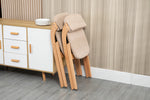 Folding Dining Chairs - Set of 2, Wooden Stackable, Padded Seats, Removable Cover - Khaki