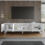 Lowboard TV Cabinet with Curved Doors, Shelves & Stabilizing Legs