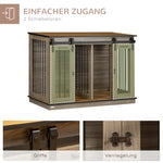 Dog Cage Apartment, 120L x 60W x 88.5H cm, 2 Doors, Oak