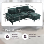Sofa, 4-Seater with Footstool & Storage, Velvet
