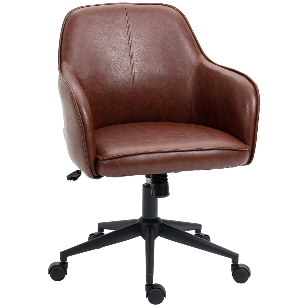 Office Chair Desk Chair Rocking Function Height Adjustable 120kg, Faux Leather Brown