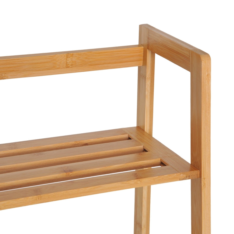 Ladder Bookcase, 4-Tier Bamboo Top, Natural