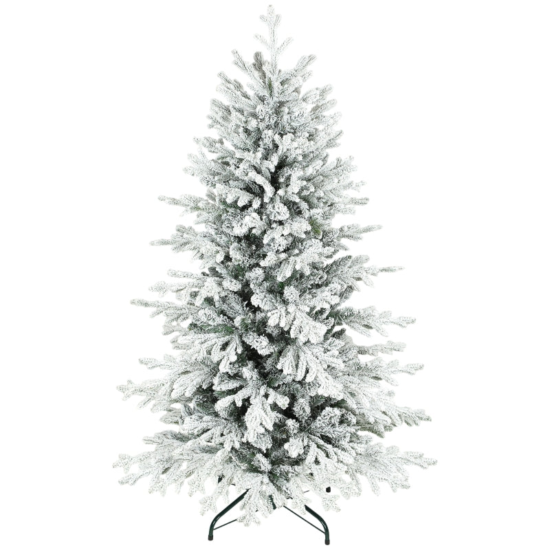 Artificial Christmas Tree 150cm 1162 Branches Snow, Green & White