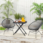 Folding Garden Table 70 x 70 cm, Weatherproof Steel, Black
