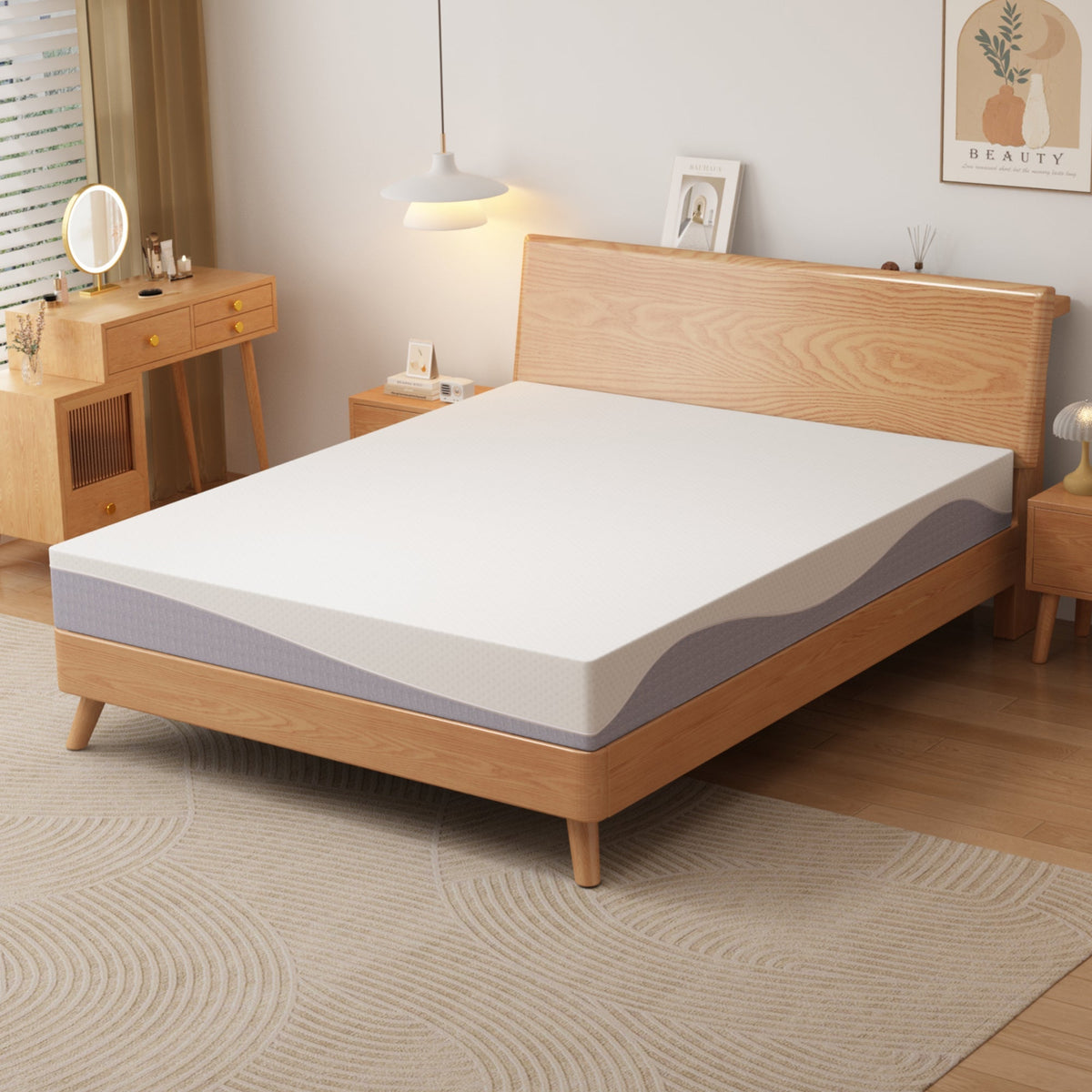 Foam Mattress Comfortable Medium Firmness 160x200 cm Grey/White