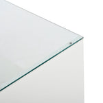 Coffee Table Modern Minimalist 105cm, Storage, LED, Glass Top, 2 Drawers