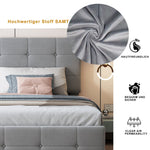 Upholstered Bed 180x200 cm, Hydraulic Storage Multifunctional Double, Velvet Grey