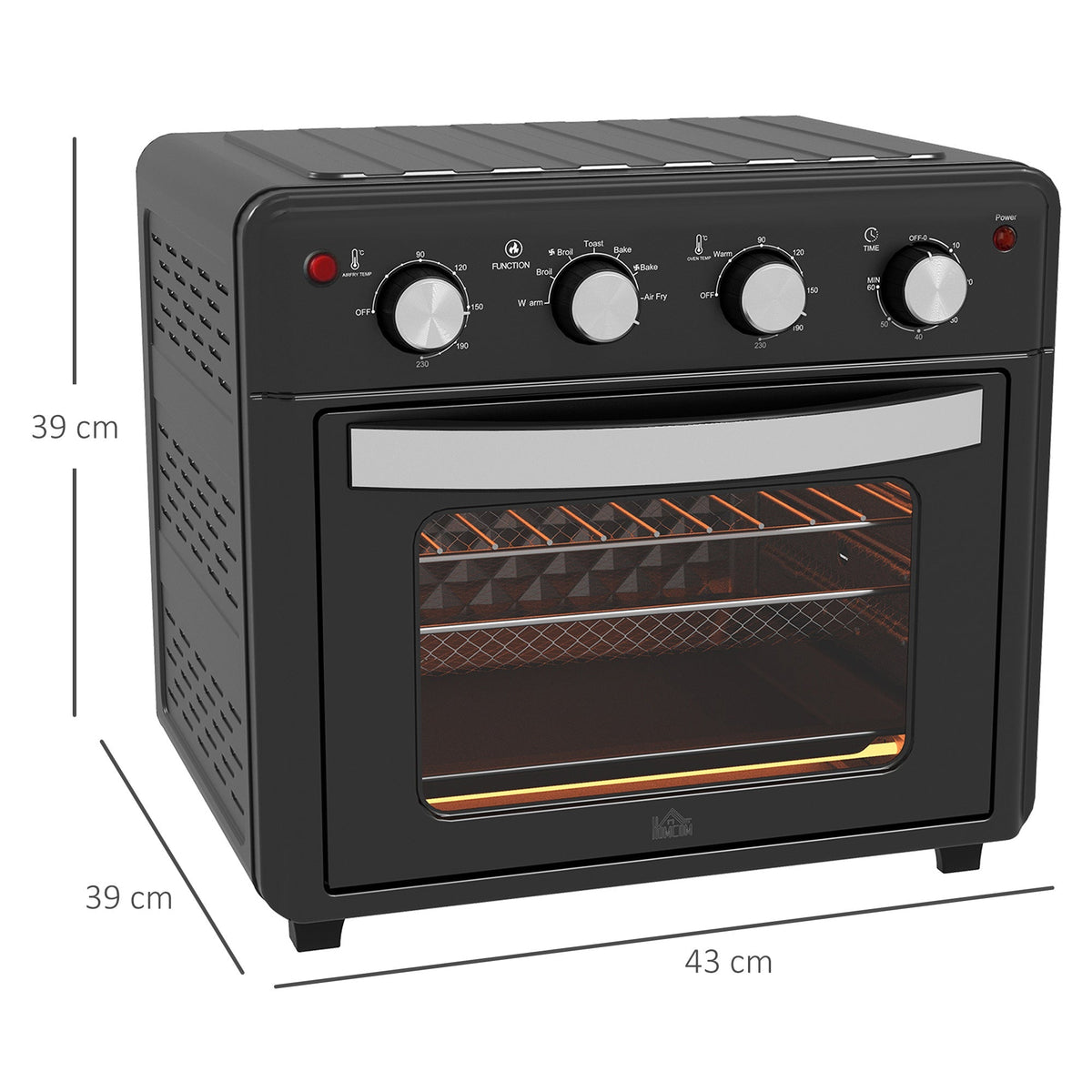Mini Oven 30L Convection Hot Air Fryer 7 Modes, Baking/Grill Rack