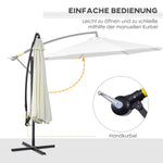 Cantilever Parasol, Round, 300 cm, Cream Polyester