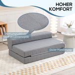 2-in-1 Floor Sofa Bed, Foldable 250 kg Capacity, Linen Look