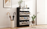Shoe Cabinet with Rotating Rack 3 Doors 2 Drawers W80cm Wooden