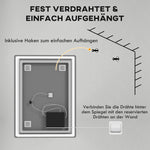 Dimmable Bathroom Mirror 80x60cm Memory Anti-Fog Surface, Glass