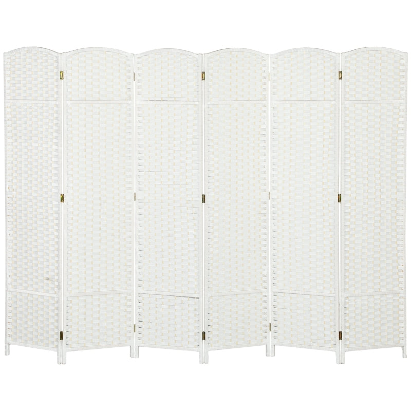 Room Divider 6-Panel Foldable Privacy Screen, White