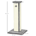 Sisal Scratching Post, 81cm high, play ball, for cats up to 5kg, Grey/Cream